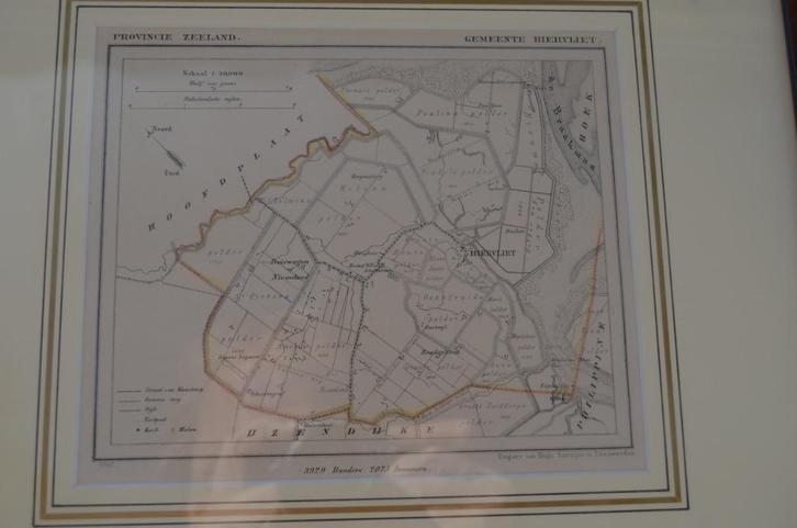Fraaie Litho 1868 Gemeente Biervliet Zee - Vla., Antiek en Kunst, Kunst | Litho's en Zeefdrukken, Ophalen of Verzenden