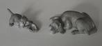 Miniatuur tinnen hondjes 1:12, Ophalen of Verzenden, Zo goed als nieuw, Hond of Kat, Beeldje of Figuurtje
