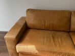 Leather couch with poof for sale, Huis en Inrichting, Banken | Bankstellen, Minder dan 75 cm, Hout, Ophalen of Verzenden, Zo goed als nieuw