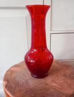 Rode Murano vaas met Diamantpatroon, jaartal: 1970, Antiek en Kunst, Ophalen of Verzenden