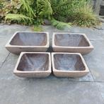 Set van 4 stenen plantenbakken, Tuin en Terras, Bloembakken en Plantenbakken, Ophalen, Tuin, Steen, Gebruikt