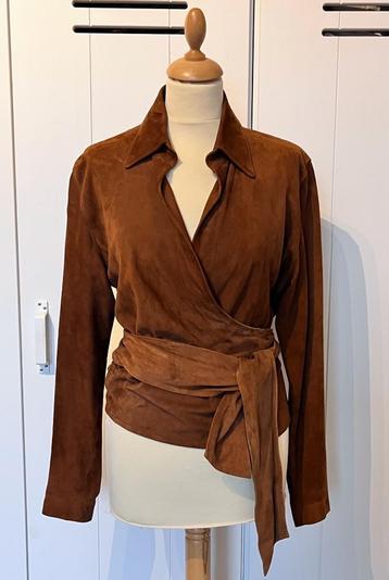 chique! PAUW suede wikkel blouse / jacket past mt 36, 38, 40 beschikbaar voor biedingen