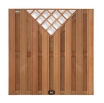 Tuinscherm met V-Trellis hardhout 180x180cm Recht beschikbaar voor biedingen