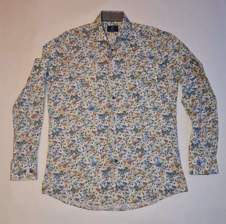 R2 Amsterdam - Overhemd - Bloemenprint - Maat 41, Kleding | Heren, Overhemden, Zo goed als nieuw, Halswijdte 41/42 (L), Overige kleuren