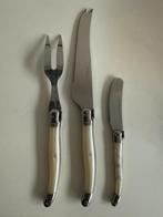 Laguiole set kaas vork mes botermes roestvrijstaal, Ophalen of Verzenden, Zo goed als nieuw, Rvs of Chroom, Vaatwasserbestendig