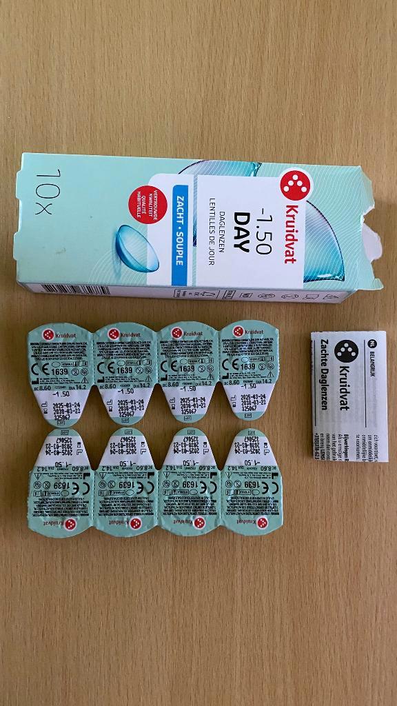 contactlenzen: zachte daglenzen met sterkte -1,50, Sieraden, Tassen en Uiterlijk, Uiterlijk | Gezichtsverzorging, Nieuw, Overige typen