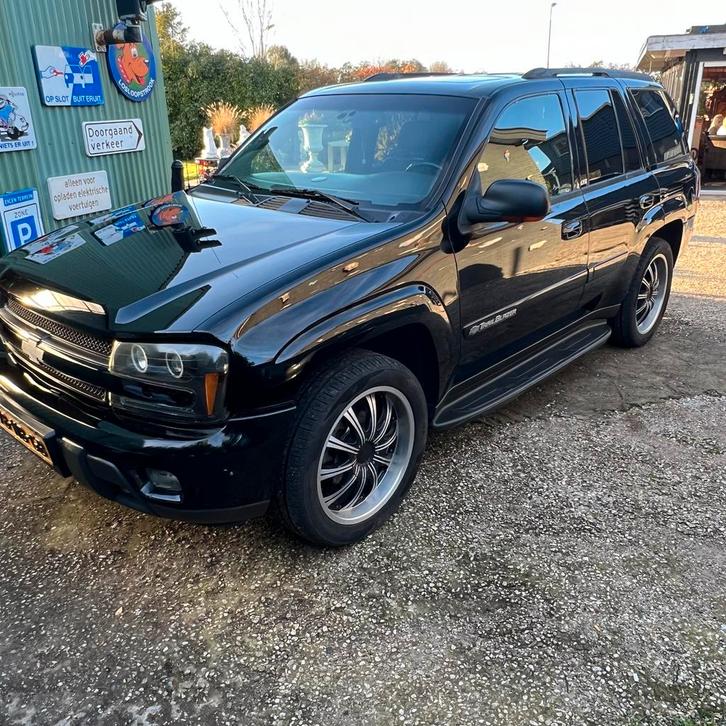Chevrolet Trailblazer 4.2 L6 AUT 2003 Zwart, Auto's, Chevrolet, Particulier, Trailblazer, 4x4, ABS, Achteruitrijcamera, Airbags
