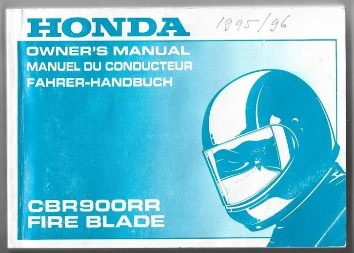 Honda CBR900 RR Fire Blade Handbuch handboek (3091z), Motoren, Handleidingen en Instructieboekjes, Honda, Verzenden