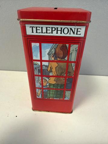 Rode Britse telefooncel spaarpot – 16 cm – met illustratie beschikbaar voor biedingen