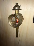 Antiek messing koperen koetslamp fitting MANCAVE bar lamp, Ophalen of Verzenden