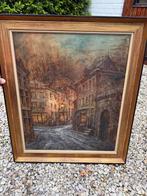 Walter Neuhof - Straat bij nacht - Olieverf op linnen, Antiek en Kunst, Ophalen