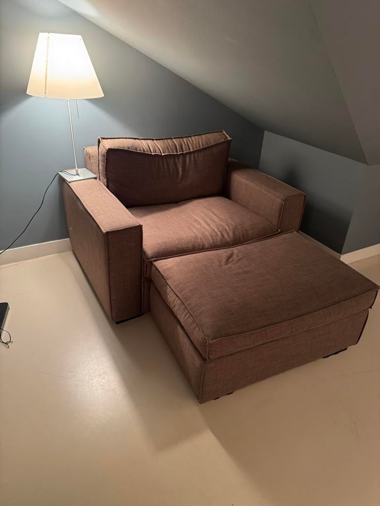 Lounge stoel, Ophalen, Zo goed als nieuw, Stof, 75 tot 100 cm