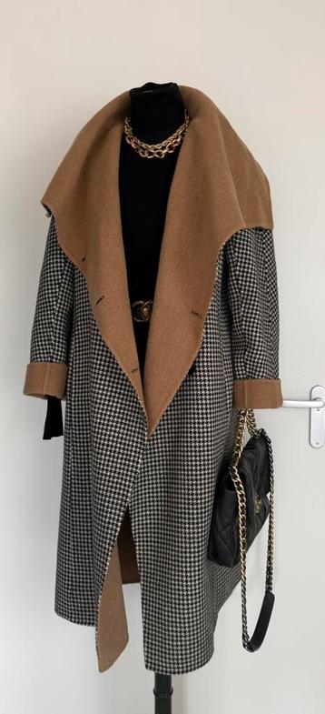 Max Mara alpaca wollen pied du poule mantel maat 44 beschikbaar voor biedingen