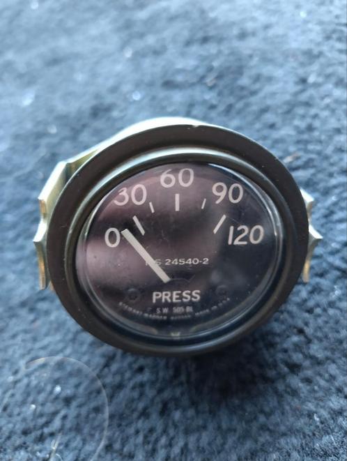 Originele oliedruk meter, Stewart Warner, voor legervoertuig, Auto-onderdelen, Dashboard en Schakelaars, Ford, Jeep, Chevrolet