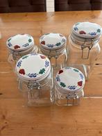 Glazen voorraadpotten boerenbont, Huis en Inrichting, Keuken | Servies, Ophalen, Glas of Glazen, Gebruikt, Glas