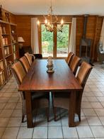 Prachtige teakhouten eethoek met 6 stoelen., Huis en Inrichting, Complete eetkamers, Ophalen, Zo goed als nieuw, Rustiek orientaals