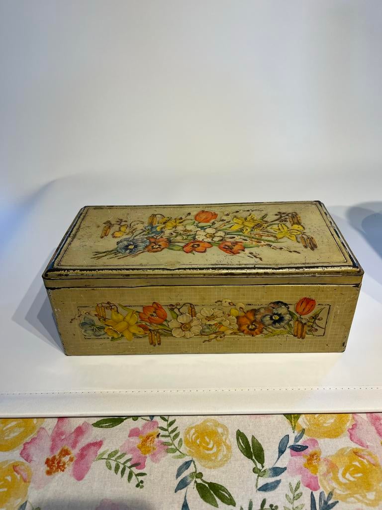 Vintage Beschilderde Koektrommel, Ophalen of Verzenden