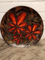Ruscha Wandbord - Oranje Bloemen - 1960s, Antiek en Kunst, Antiek | Keramiek en Aardewerk, Ophalen of Verzenden