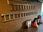 Uitschuifbare aluminium ladder 2 x14, Ophalen, Zo goed als nieuw, 4 meter of meer
