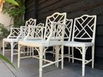 Chippendale stoelen faux bamboo jaren 70, Ophalen of Verzenden, Gebruikt, Wit