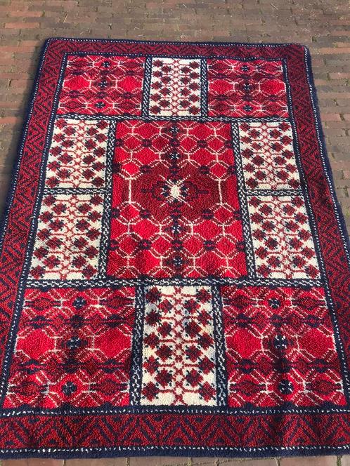 Groot vintage / retro wollen Smyrna vloerkleed handgeknoopt, Antiek en Kunst, Antiek | Kleden en Textiel, Ophalen of Verzenden