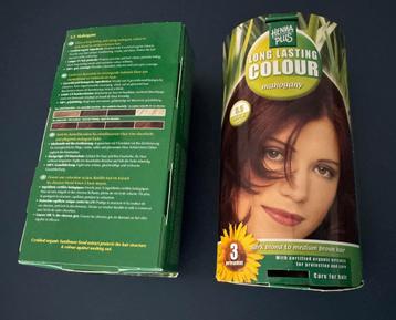 Set v 2 Henna plus haarverf Long lasting colour 5.5 mahogany beschikbaar voor biedingen