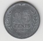 Zinken kwartje 1941, Verzenden, Koningin Wilhelmina, 25 cent, Losse munt