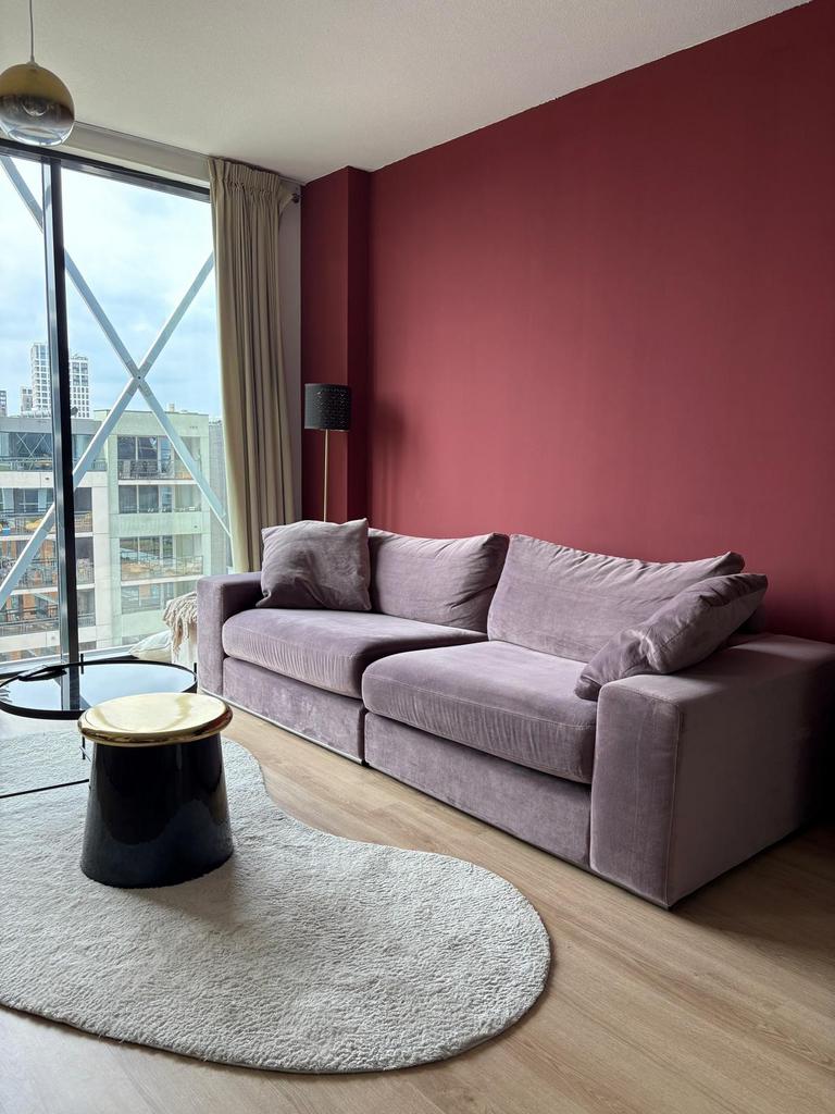 ❗️Moet weg ❗️Paars/roze/lila bank van Echo, Huis en Inrichting, Banken | Bankstellen, Ophalen, Zo goed als nieuw, 75 tot 100 cm