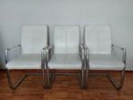 Set van 6 eetkamerstoelen wit leer H&H, Huis en Inrichting, Ophalen, Wit, Leer, Zo goed als nieuw
