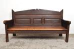 Antieke Spaanse houten bank 1850 Spanish primitive bench, Huis en Inrichting, Banken | Bankstellen, Ophalen of Verzenden, Gebruikt