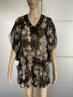 B228 CARLING blouse tuniek top zwart/bruin/beige Maat 40=M, Maat 38/40 (M), Ophalen of Verzenden, Zo goed als nieuw, Zwart