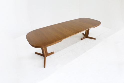 Vintage Deense grote ovalen uitschuifbare eettafel XXL, Huis en Inrichting, Tafels | Eettafels, Zo goed als nieuw, 100 tot 150 cm