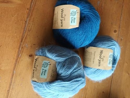 bol wol mohair en angora wol blauw groen, Hobby en Vrije tijd, Breien en Haken, Nieuw, Breien of Haken, Wol of Garen, Ophalen of Verzenden