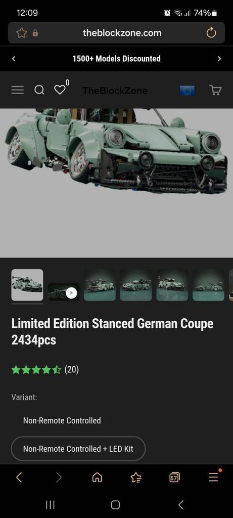 Blockzone Stanced Duitse Coupe - Limited Edition, Kinderen en Baby's, Speelgoed | Duplo en Lego, Nieuw, Lego, Complete set, Ophalen of Verzenden