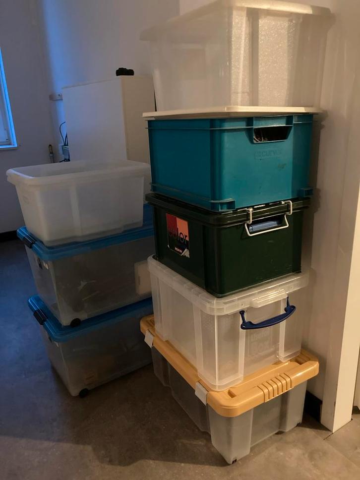 Curver opbergbakken, opbergdozen, opberg bakken dozen, Doe-het-zelf en Verbouw, Kratten en Dozen, Gebruikt, Bak of Kist, 50 tot 75 cm