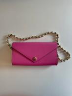 Ganni roze clutch handtas met gouden ketting, Handtas, Ophalen of Verzenden, Roze, Zo goed als nieuw
