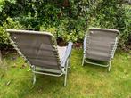 campingstoel relaxstoel crespo 2 stuks stoelen camping, Huis en Inrichting, Stoelen, Ophalen, Gebruikt, Grijs, Twee