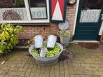 Metalen plantenbak met emmers, Gebruikt, 40 cm of meer, Rond, Ophalen of Verzenden
