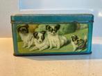 Oud vintage blik met hondjes en kitten (1920-1950). Gemerkt., Verzamelen, Blikken, Ophalen of Verzenden, Gebruikt, Overige, Overige merken