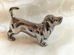 Teckel hond verzilverd vintage 10,5 cm lang en 7 cm hoog, Ophalen of Verzenden, Zo goed als nieuw, Dier