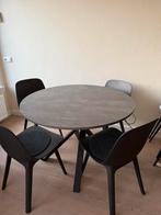 Eettafel met vier stoelen, Huis en Inrichting, Ophalen, Zo goed als nieuw, Rond