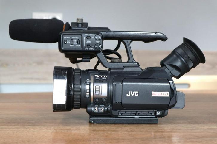 Videocamera GY-HM100E met statief, licht, geluid, Audio, Tv en Foto, Videocamera's Digitaal, Gebruikt, Camera, Geheugenkaart, JVC