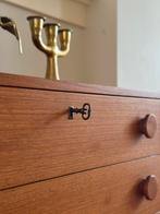 Vintage ladekast teak hout Deens jaren 50/60/70, Huis en Inrichting, Ophalen, Gebruikt, 50 tot 100 cm, 3 of 4 laden