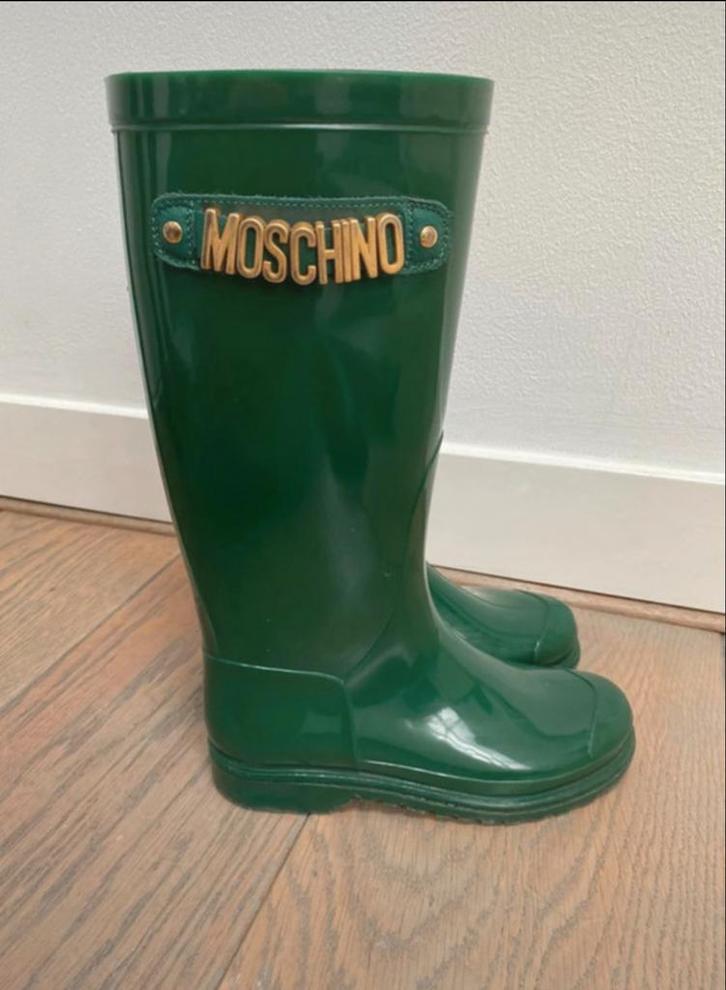 Exclusieve Moschino Regenlaarzen - Donkergroen, mt 32, Kinderen en Baby's, Kinderkleding | Schoenen en Sokken, Zo goed als nieuw