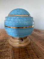 Vintage Art Deco tafellamp blauw goud hallamp plafondlamp, Huis en Inrichting, Lampen | Vloerlampen, Ophalen of Verzenden, Gebruikt
