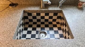 Tegelspoelbak,  tegeltjesspoelbak terrazzo werkbladen vloere beschikbaar voor biedingen