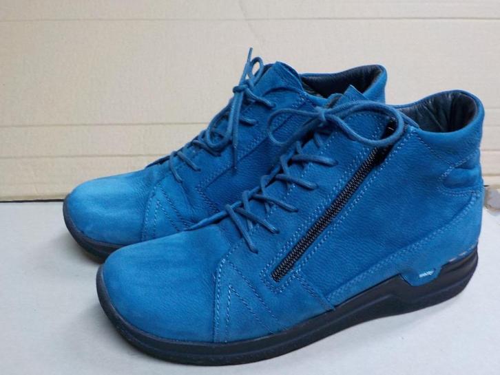 Blauwe Wolky veterboots maat 40, Kleding | Dames, Schoenen, Zo goed als nieuw, Lage of Enkellaarzen, Blauw, Ophalen of Verzenden