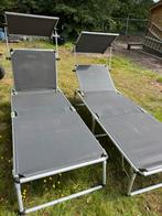 XXl ligbedden (Lidl) met zonnedak 2 stuks, Tuin en Terras, Ophalen, Zo goed als nieuw, Aluminium, Verstelbaar