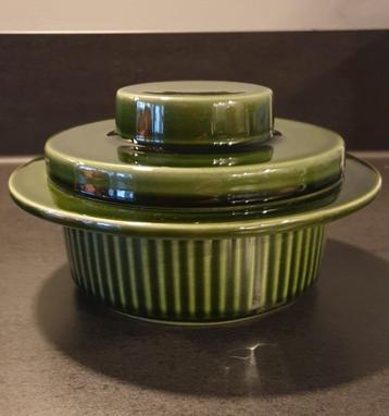 Prachtige vintage groene dekschaal Huizen Holland (Noovo) beschikbaar voor biedingen