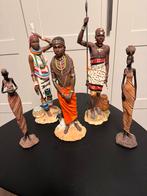 Vijf prachtige Afrikaanse beeldjes in één koop, Verzamelen, Beelden en Beeldjes, Ophalen of Verzenden, Zo goed als nieuw